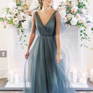 Revelry Thea Tulle Bridesmaid Dress - Eucalyptus